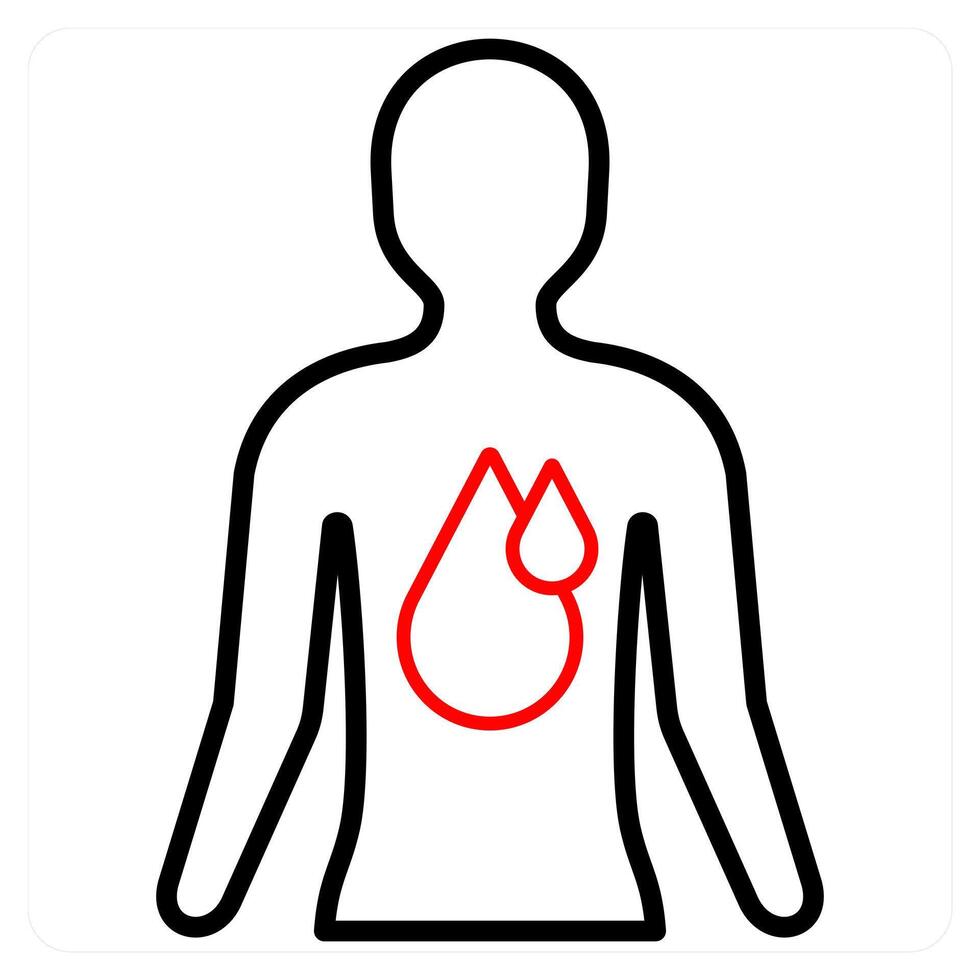 Internal Bleeding and organ icon concept vector