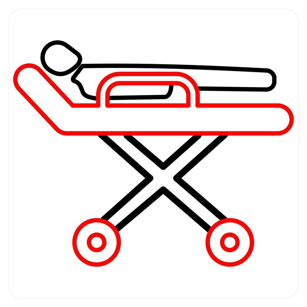 Stretcher and patient icon concept vector