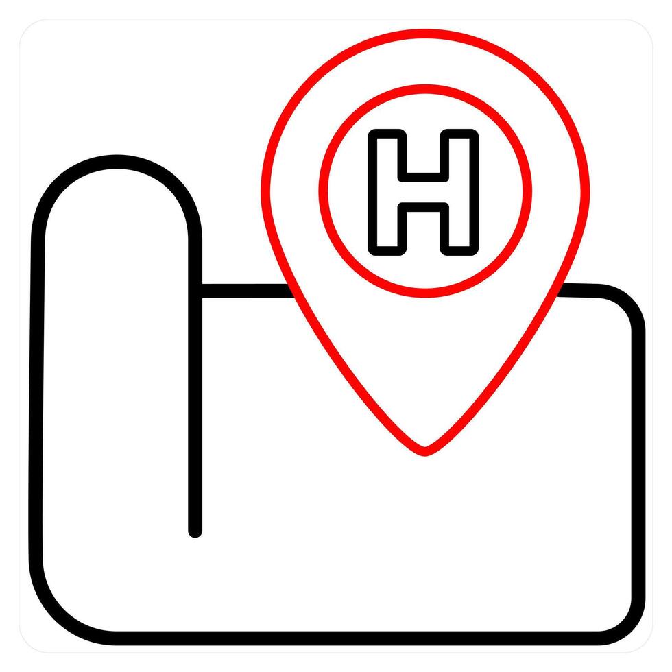 Hospital Location and map icon concept vector