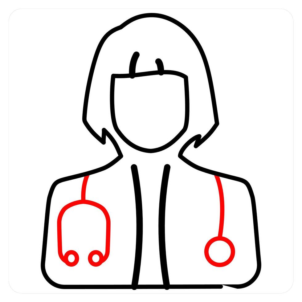 Female Doctor and care icon concept vector