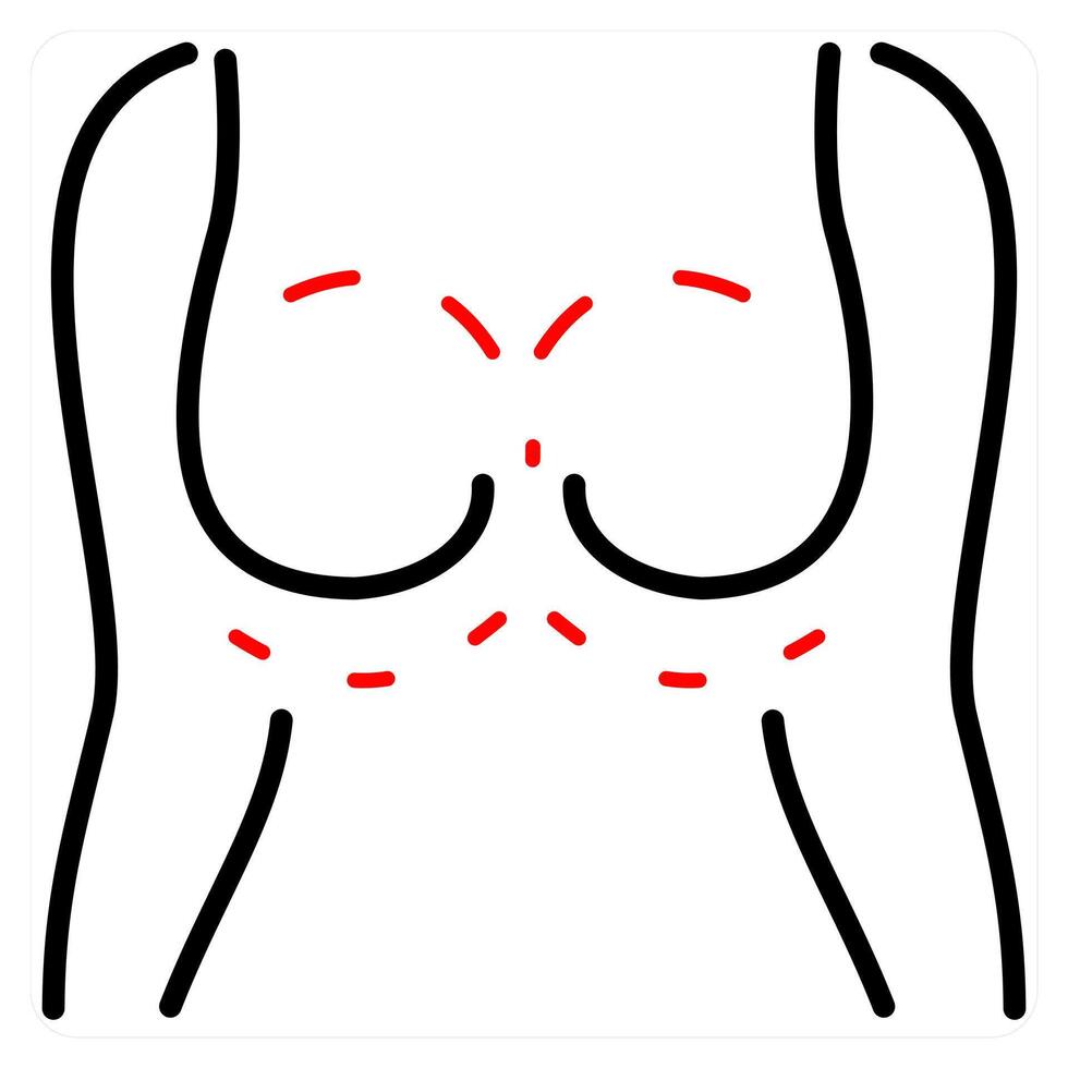 Breast Augmentation and plastic surgery icon concept vector
