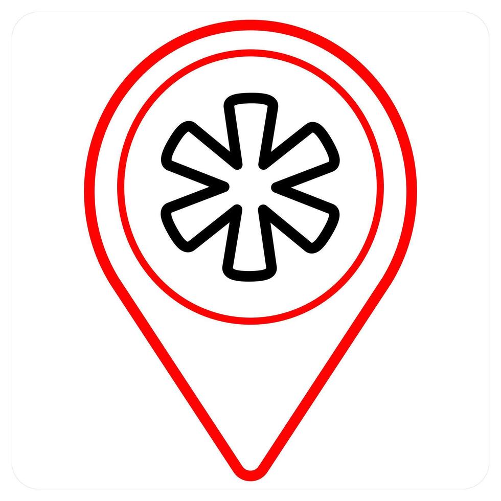 Asterix and location icon concept vector