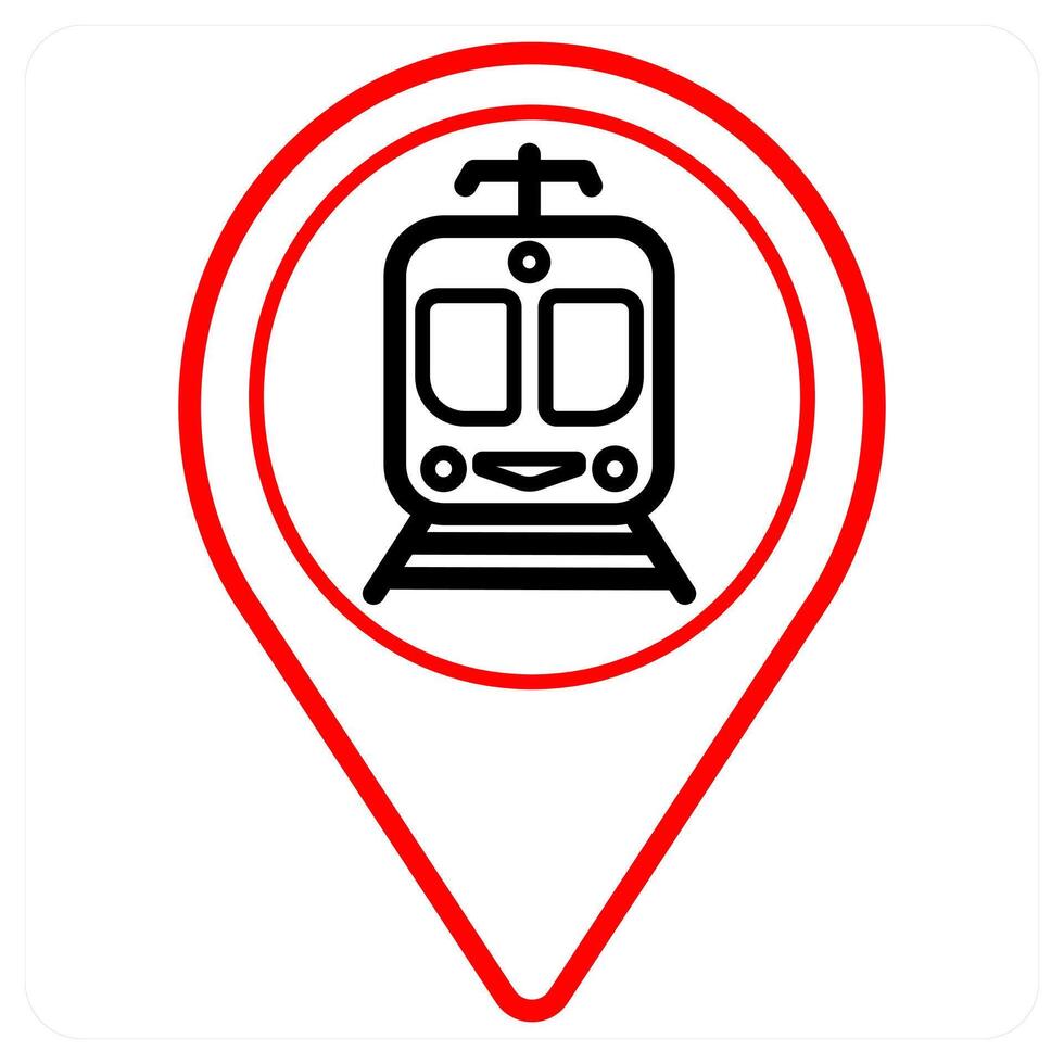 Railway Station and location icon concept vector