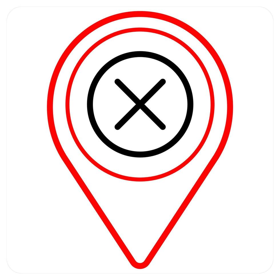 Delete and location icon concept vector