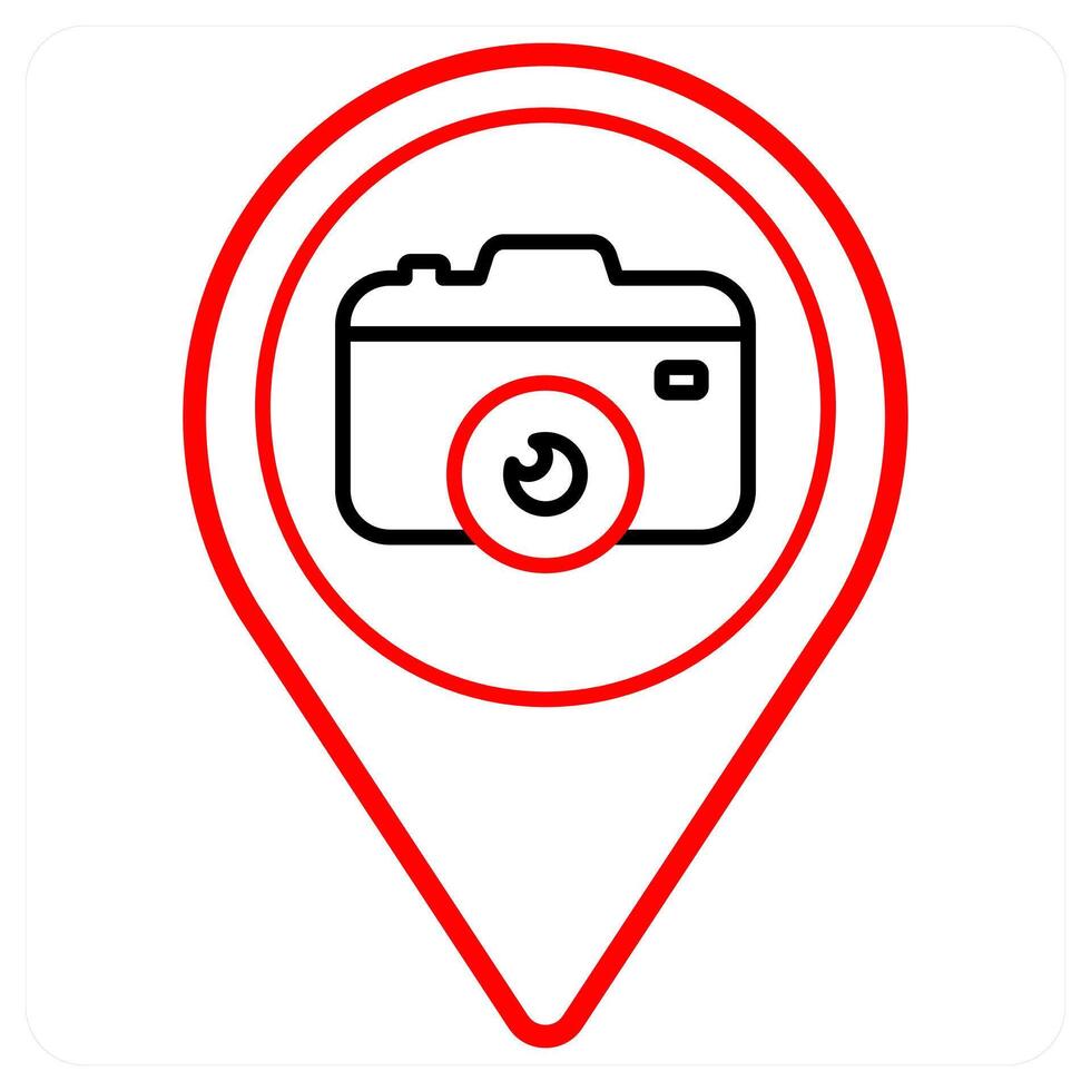 camera and location icon concept vector