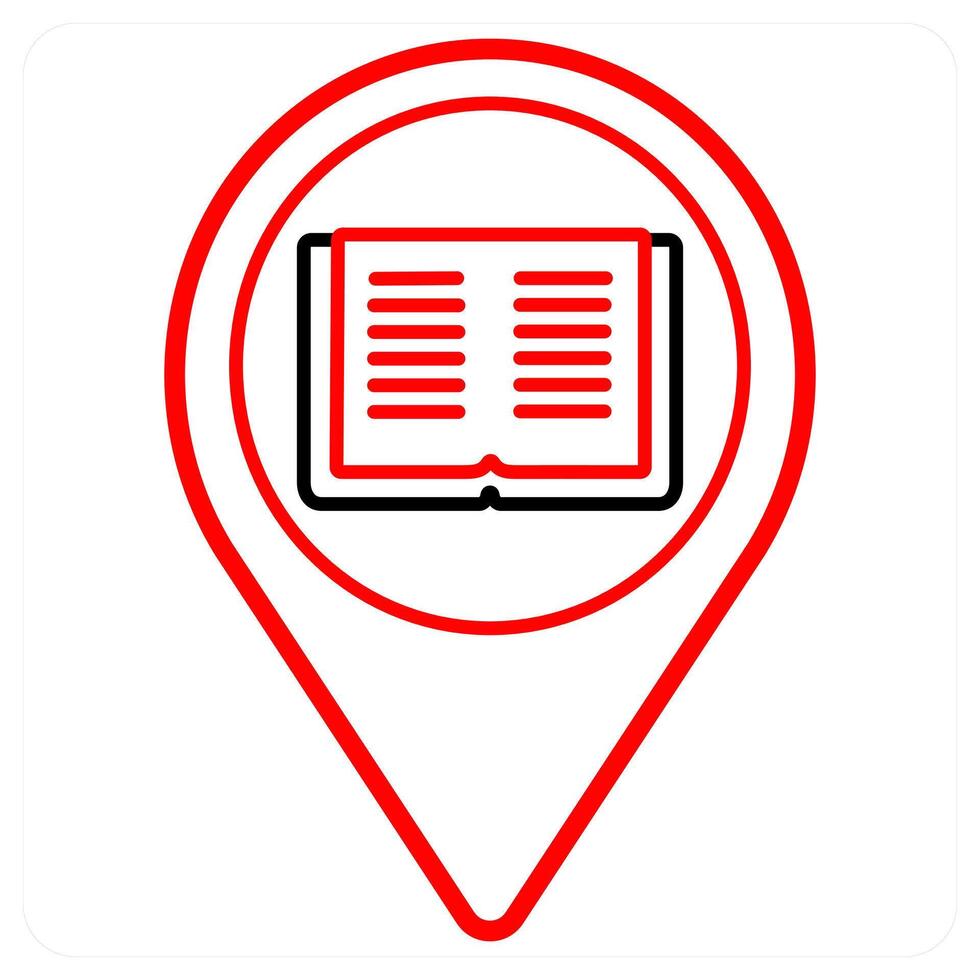 Library and location icon concept vector