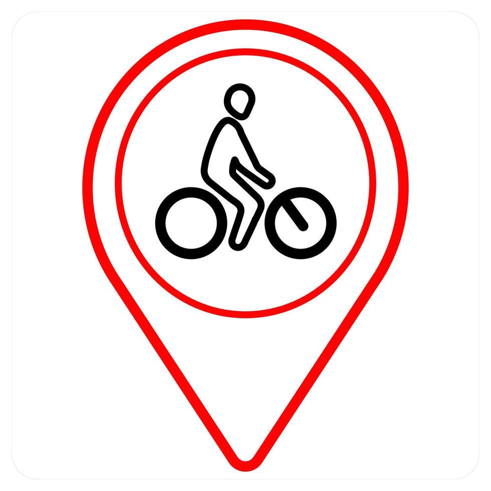 Cycling and location icon concept vector