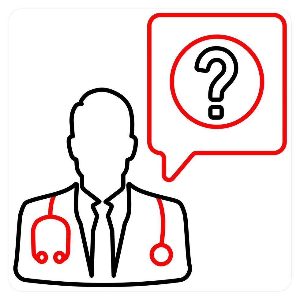 Ask A Doctor and medical faq icon concept vector
