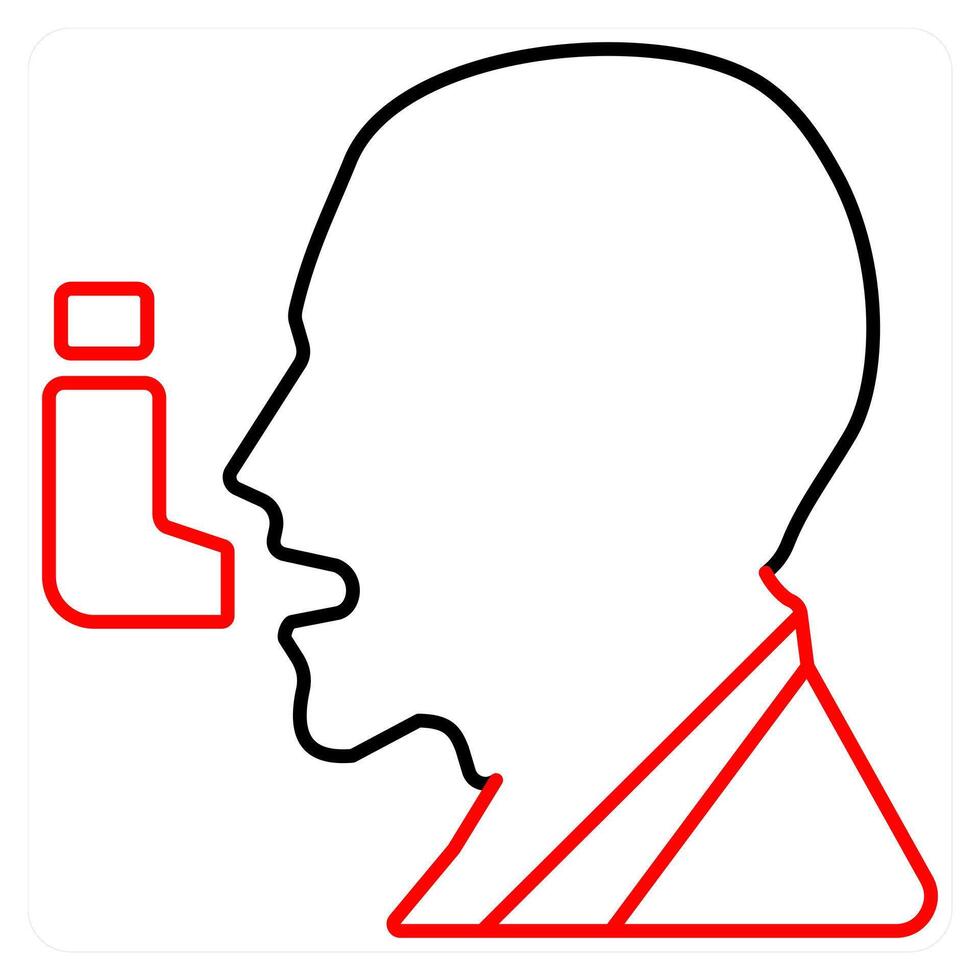 Asthma and inhale icon concept vector