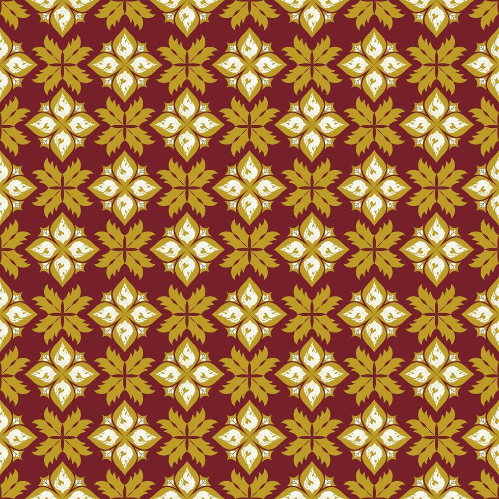 Intricate Floral Motif on Red Background vector
