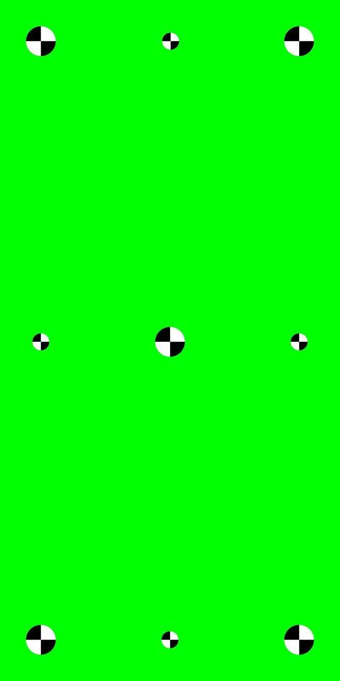 Vertical greenscreen template with motion tracking marks. Used for chromakey in social media production. design. vector
