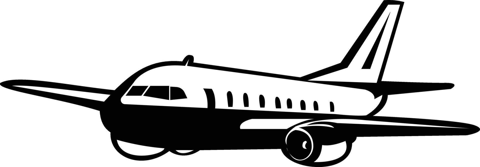 Airplane outline silhouette illustration vector
