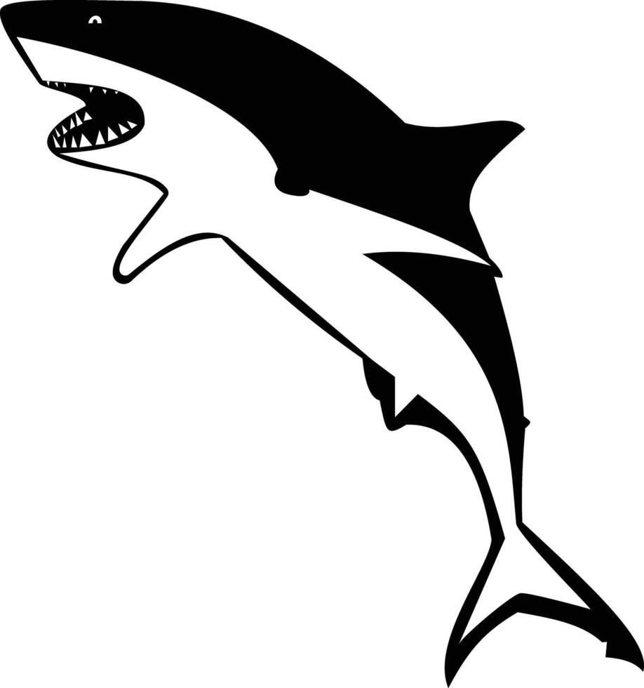 Shark silhouette illustration for logo on white background vector