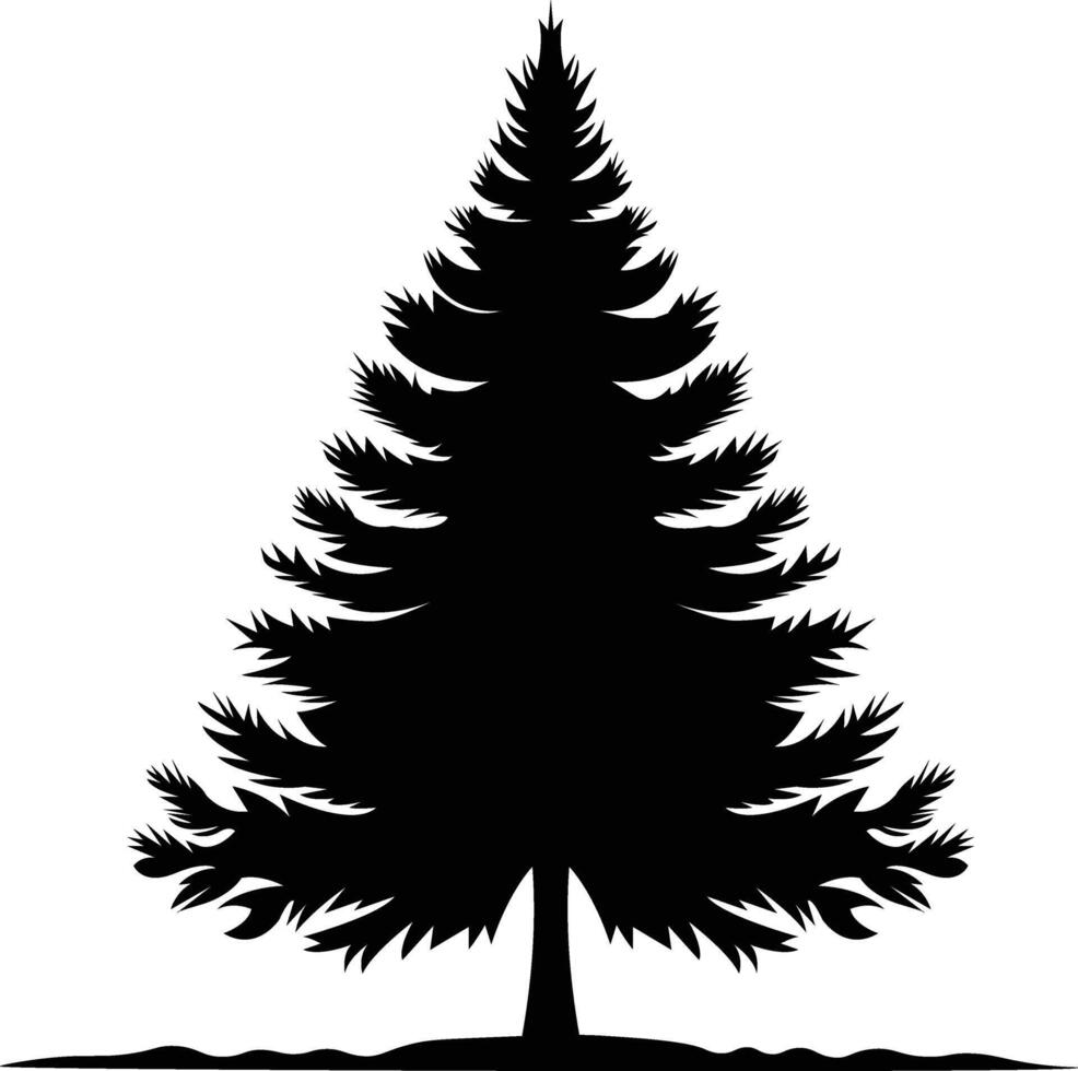 Christmas tree silhouette illustration vector