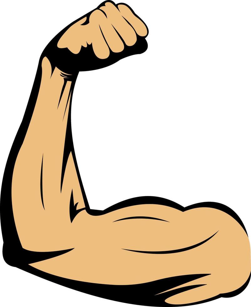 Strong muscular male hand silhouette illustration vector