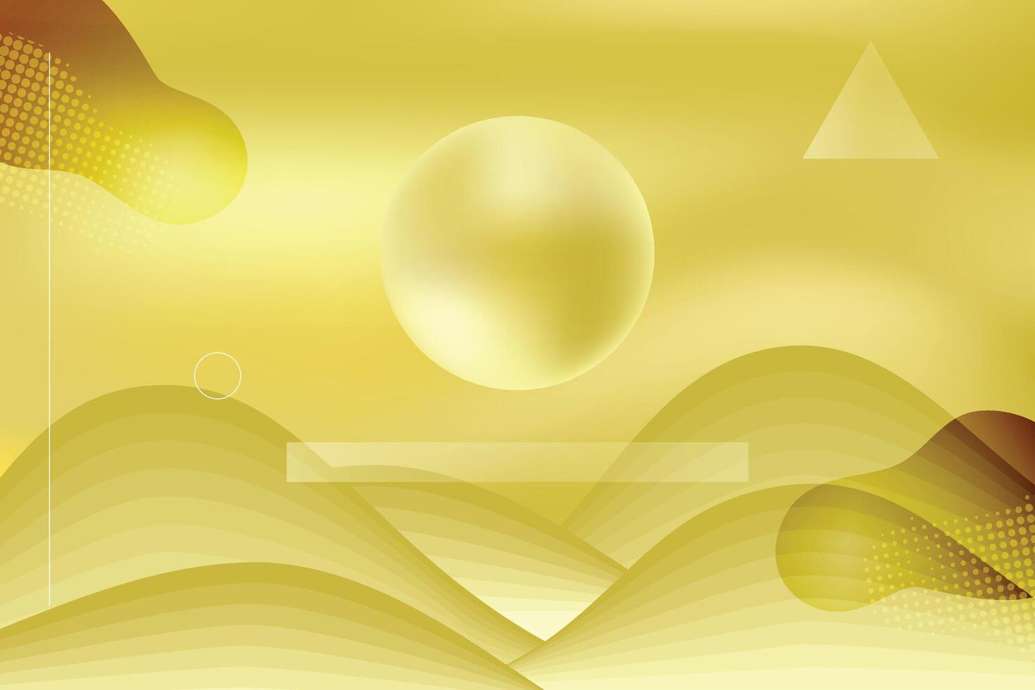Abstract Golden Modern Luxury Background with Sphere and Fluid Shapes Geometric. vector