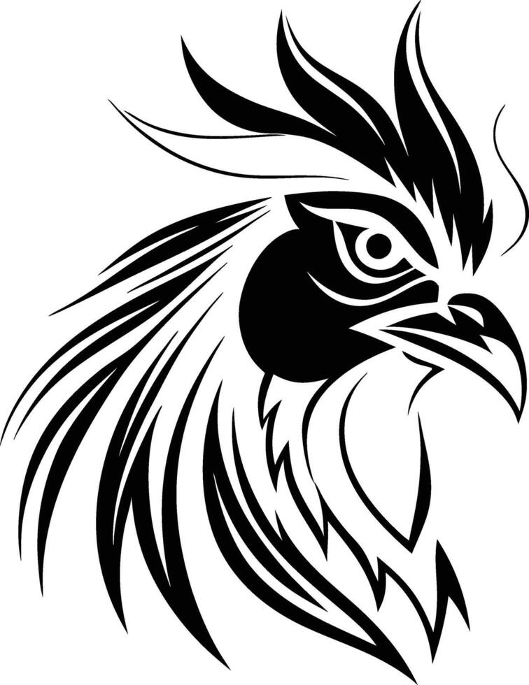 Majestic Rooster Tribal Lines vector