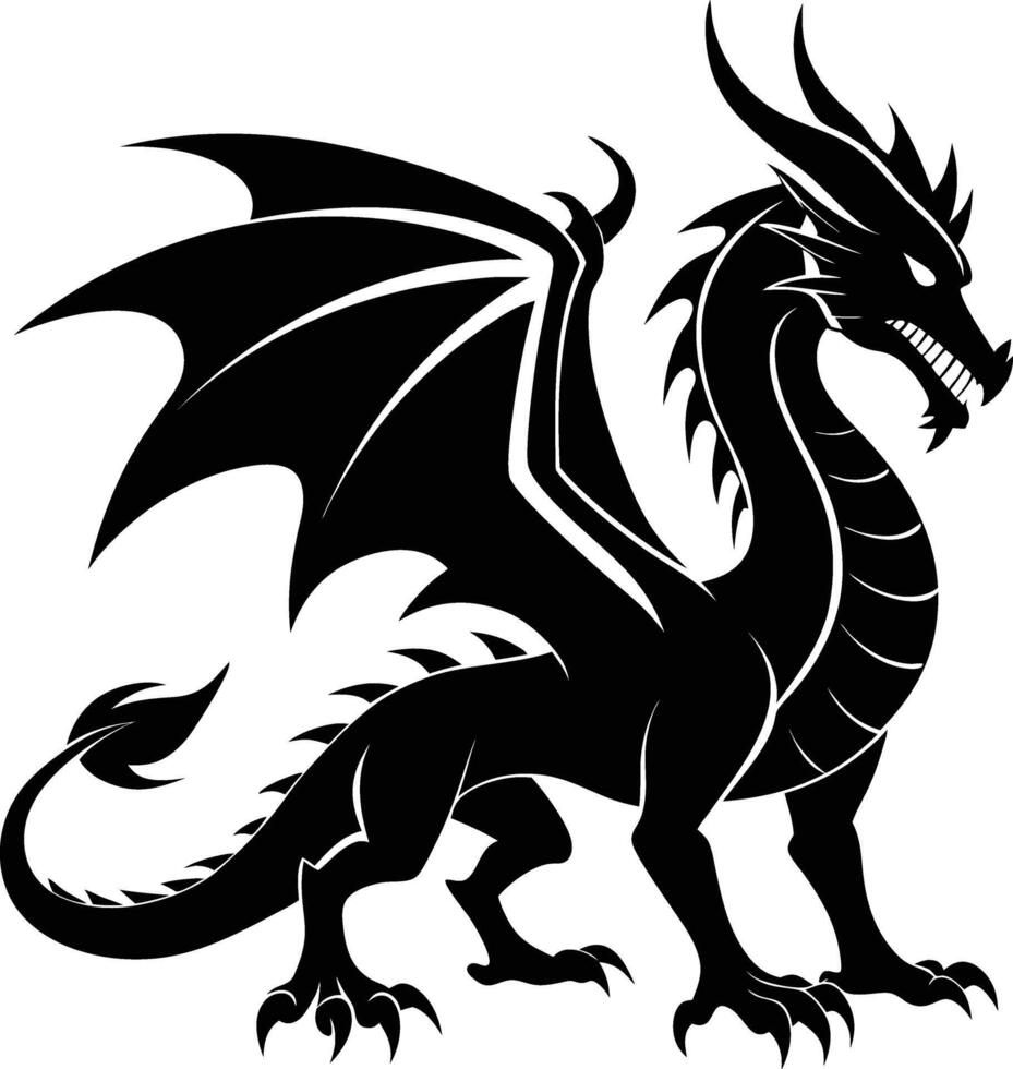 Graceful Dragon Standing Tall vector