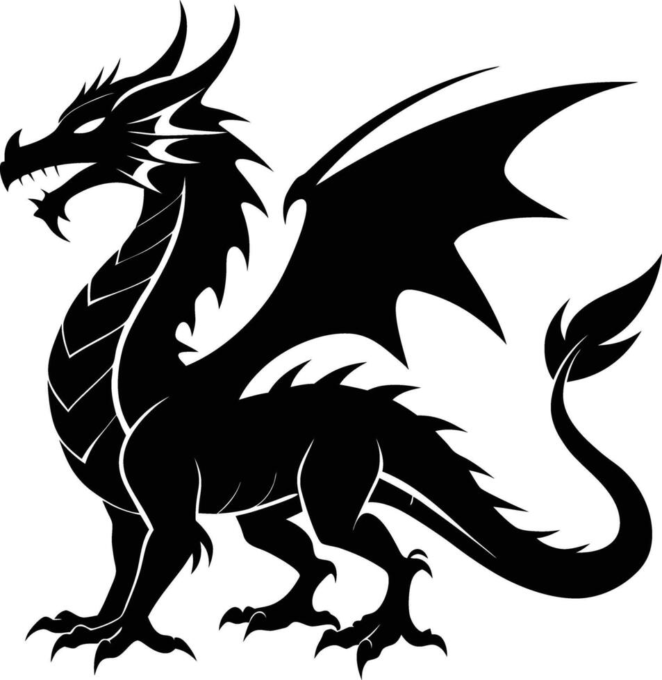 Winged Dragon Standing Tall vector