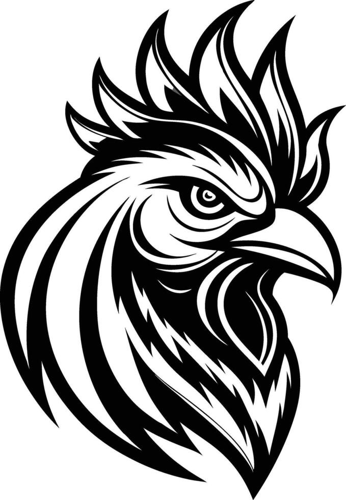 Abstract Tribal Rooster Head vector