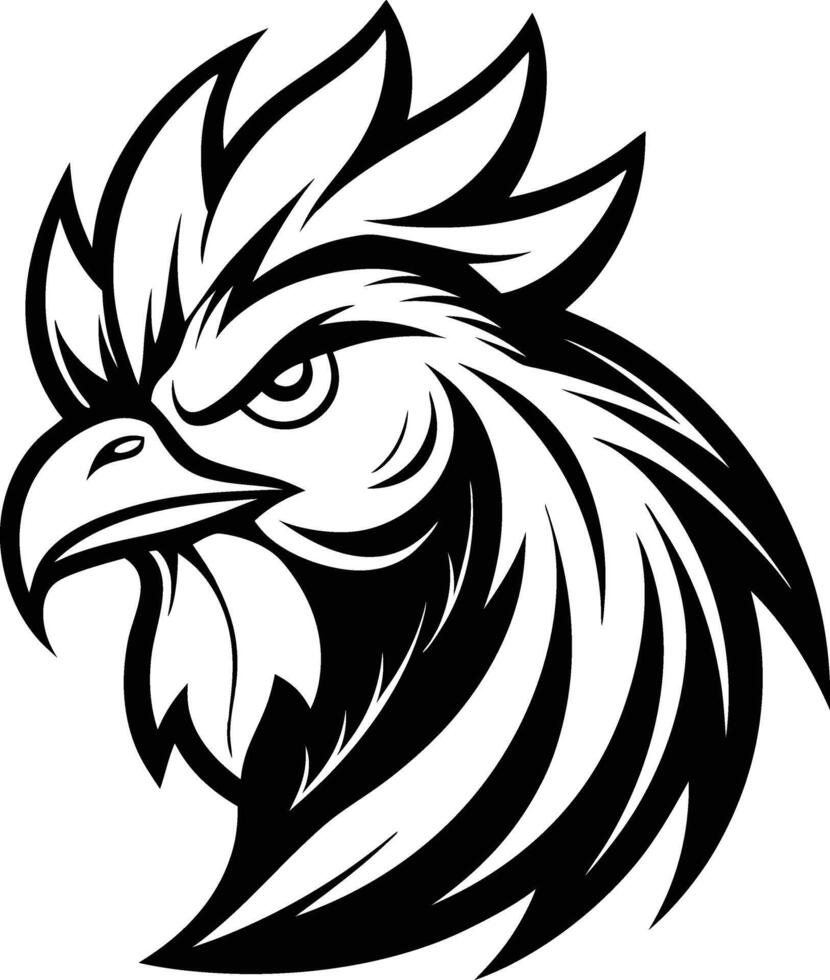 Rooster Tribal Head Symbol vector