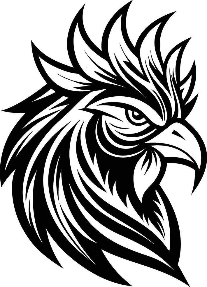 Stylized Tribal Rooster Crest vector