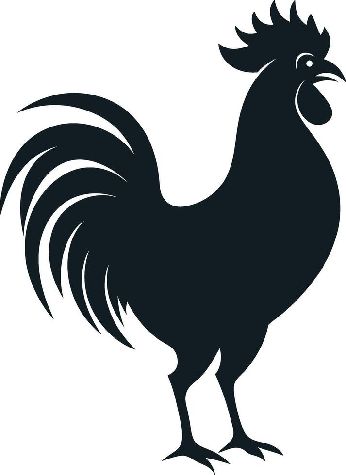 Stylized Rooster Silhouette vector