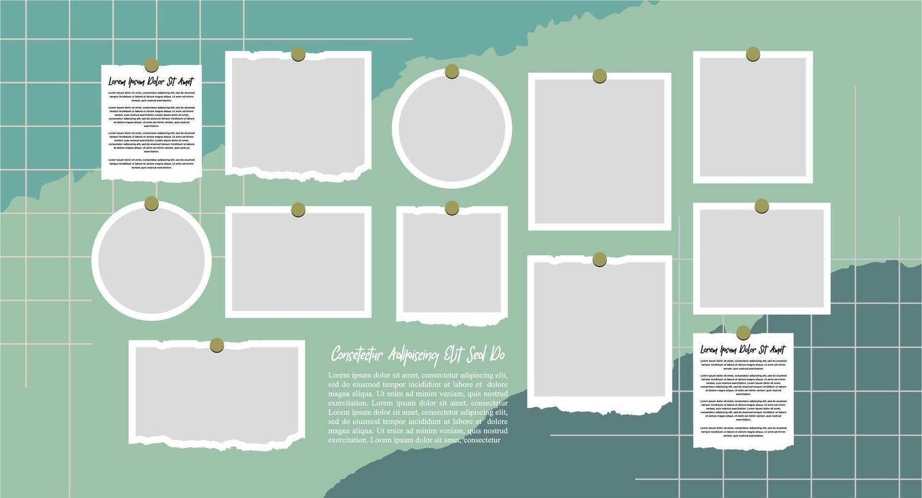 Blank board Pictures or photos frame collage vector