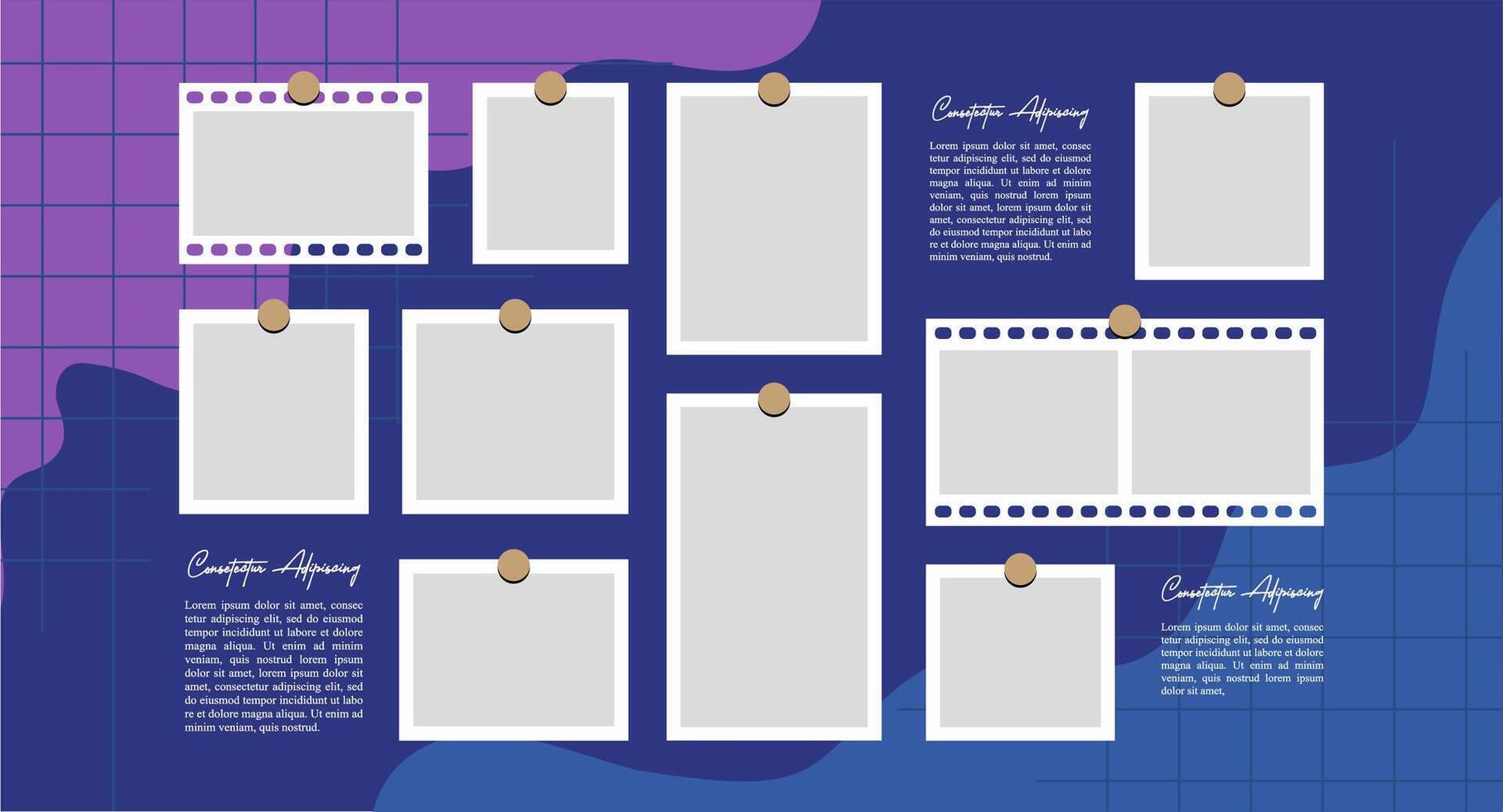 Photo frame collage modern concept vector