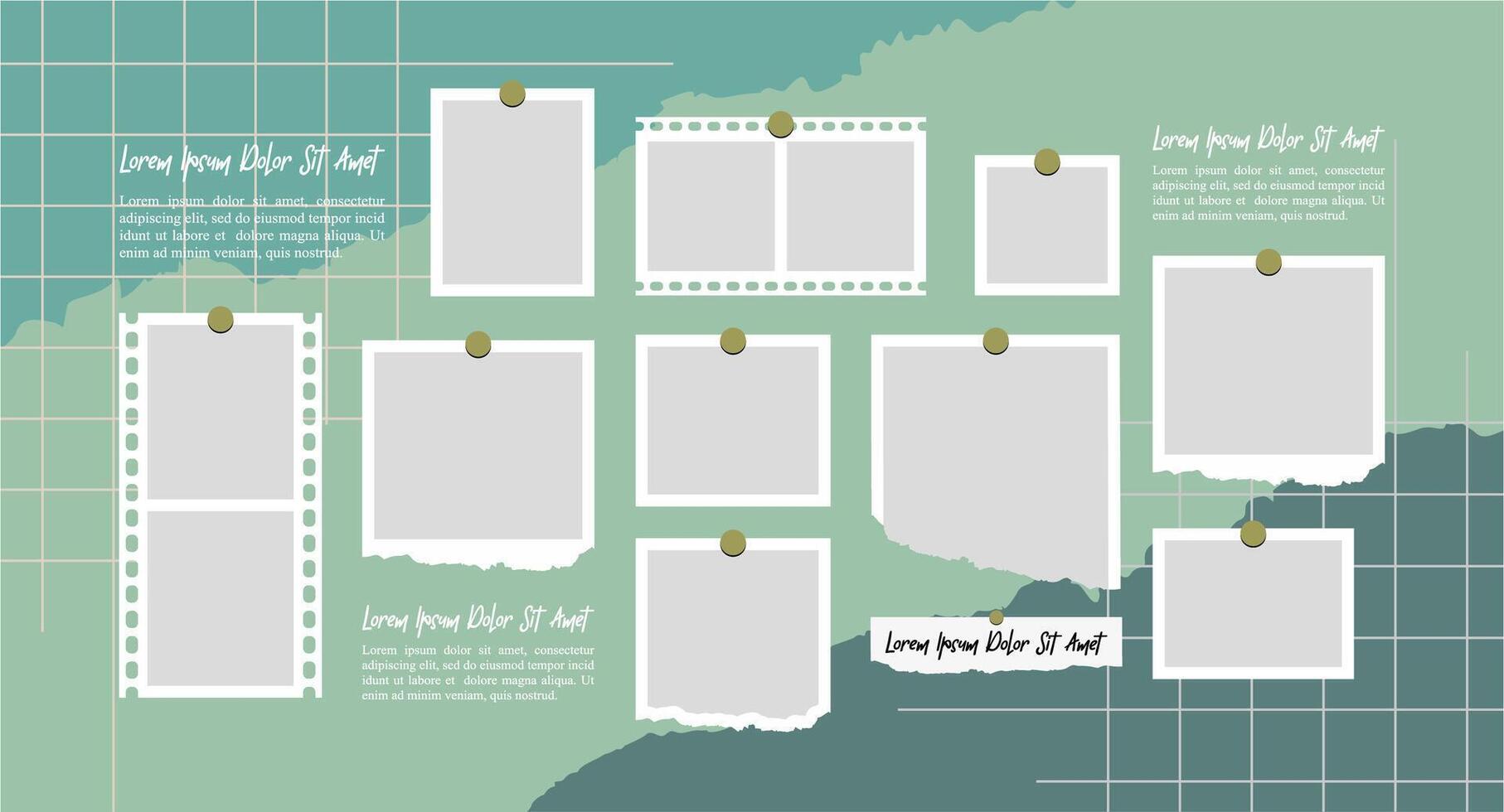 Untidy photo frame collage vector