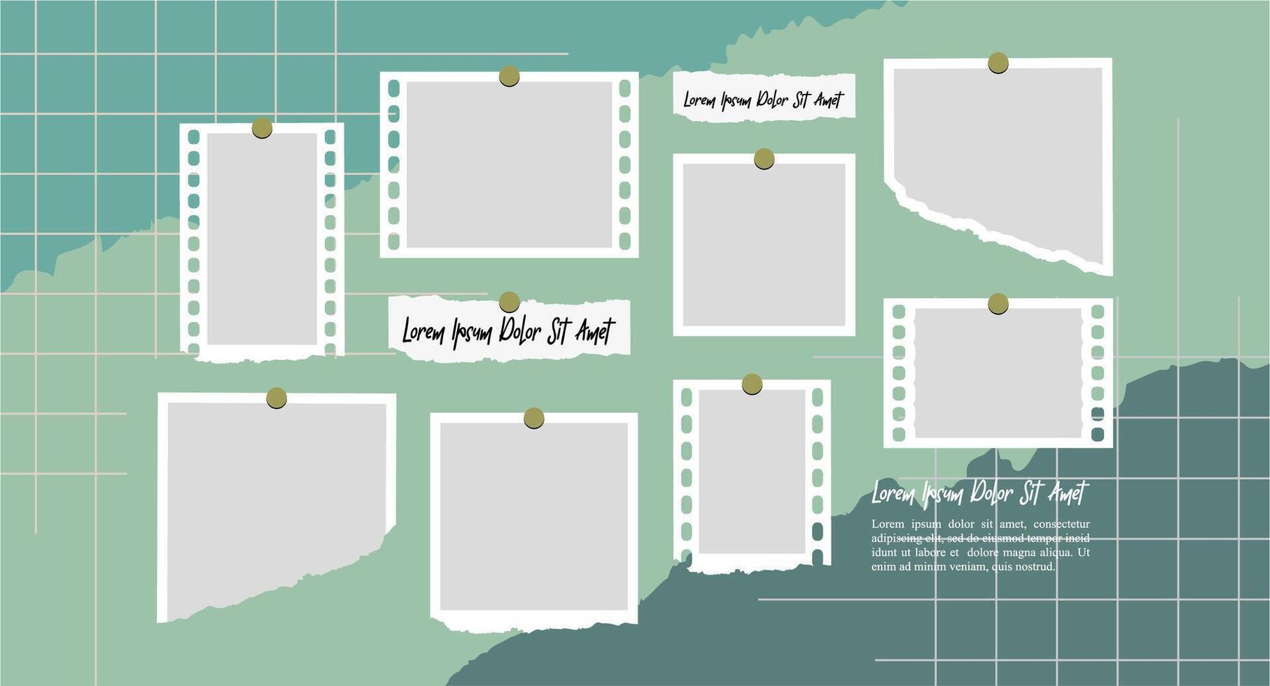 grid digital photo wall template vector