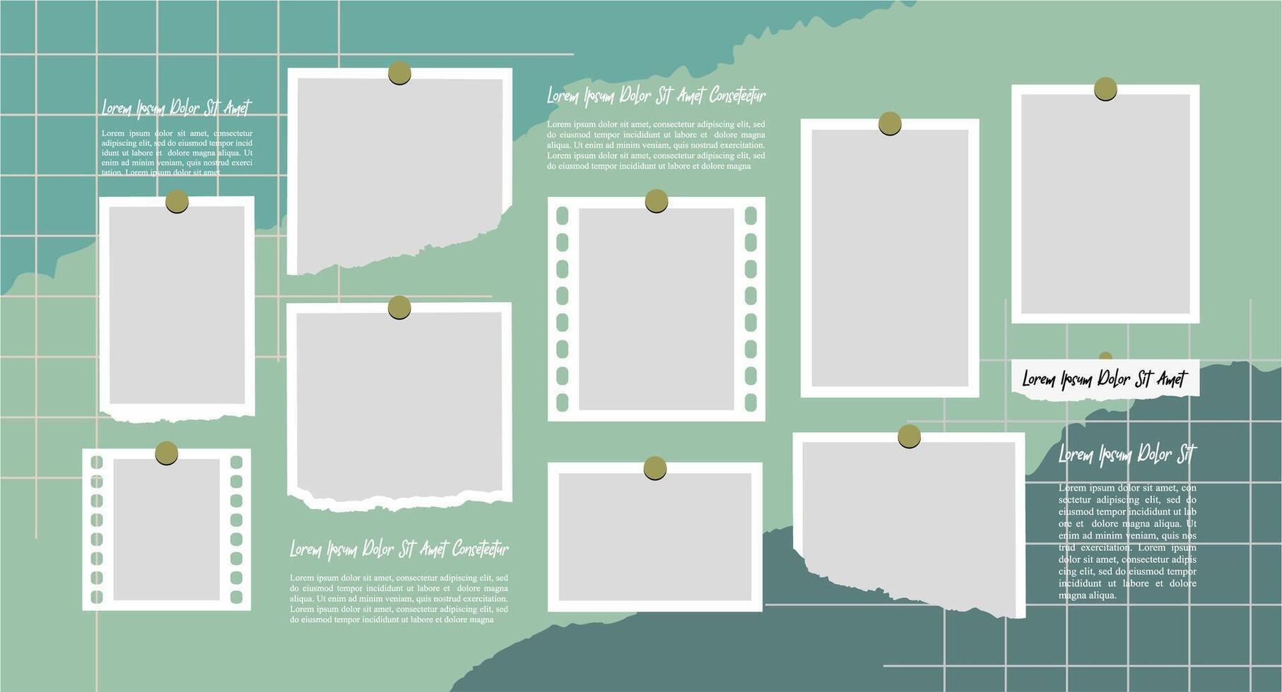 Photo frame collage concept vector