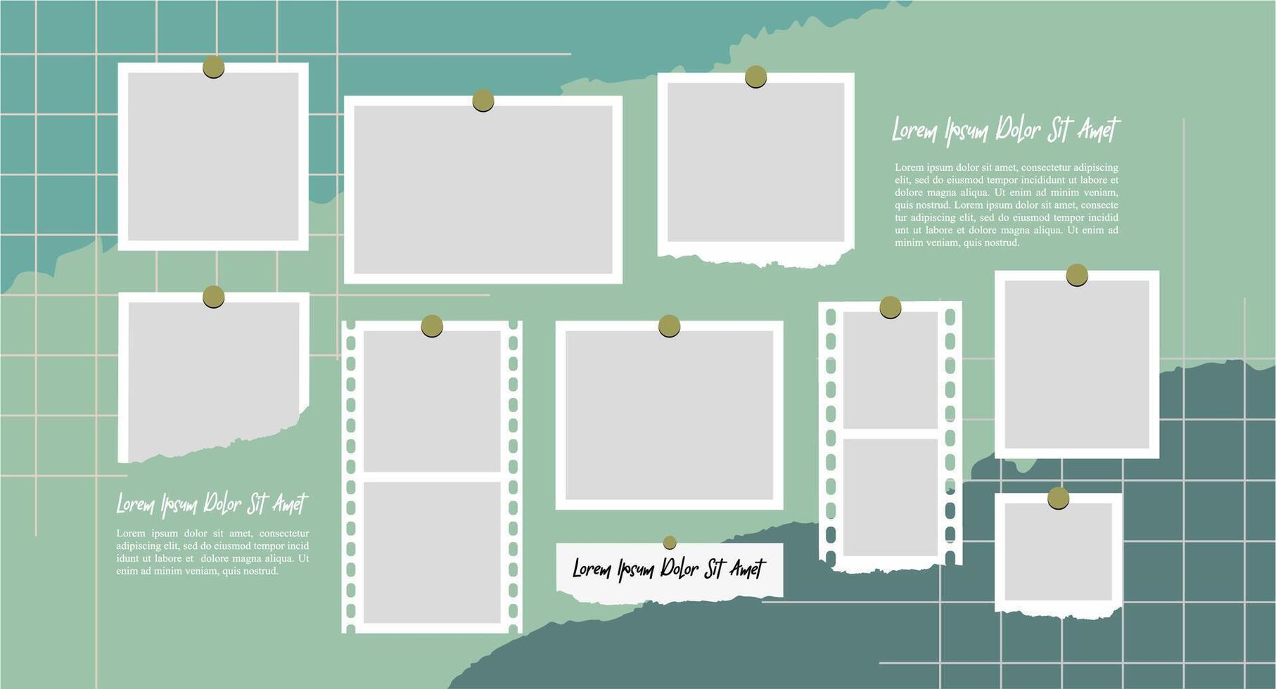 blank picture collage template vector