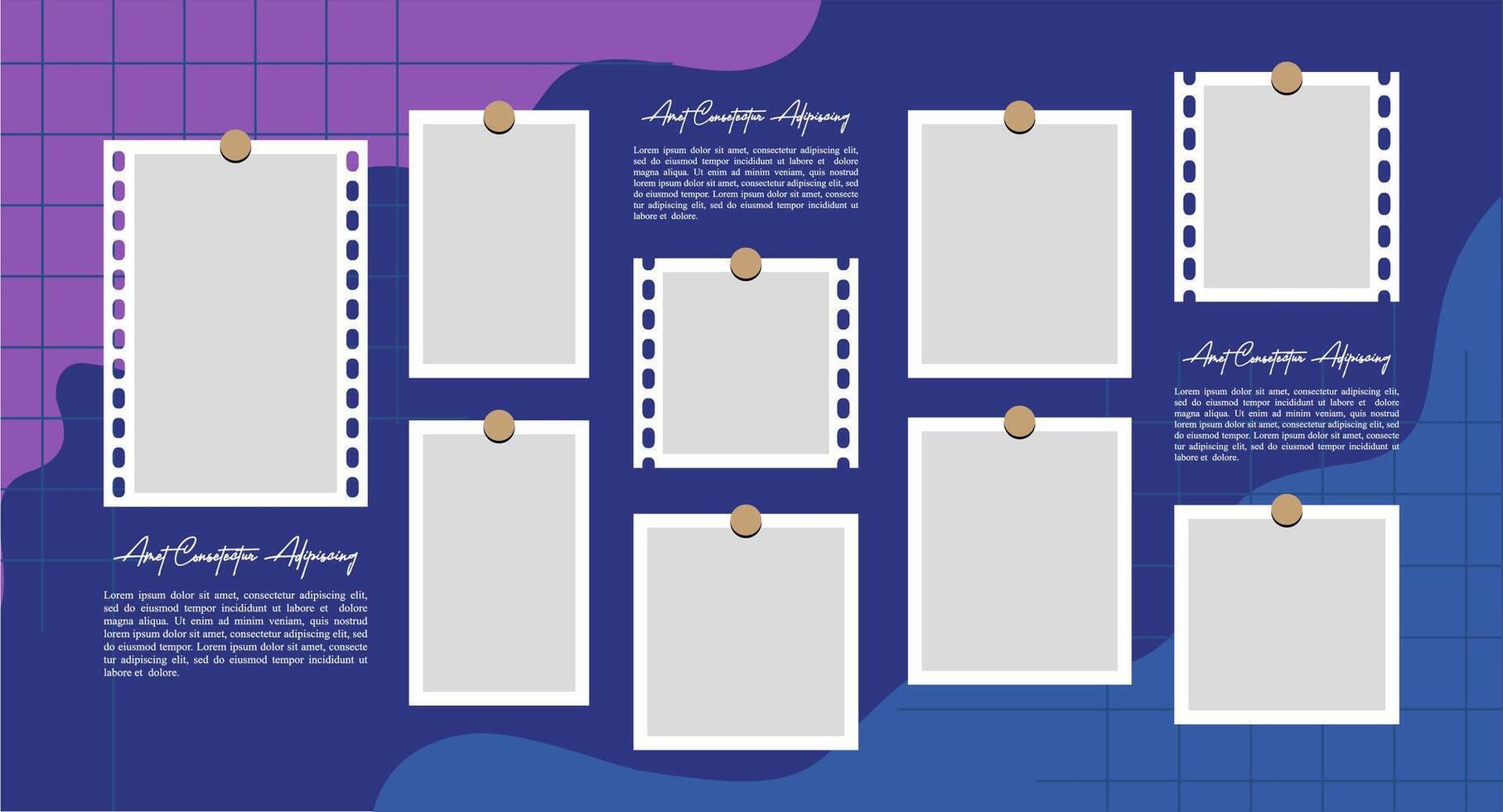 photo collage design template vector