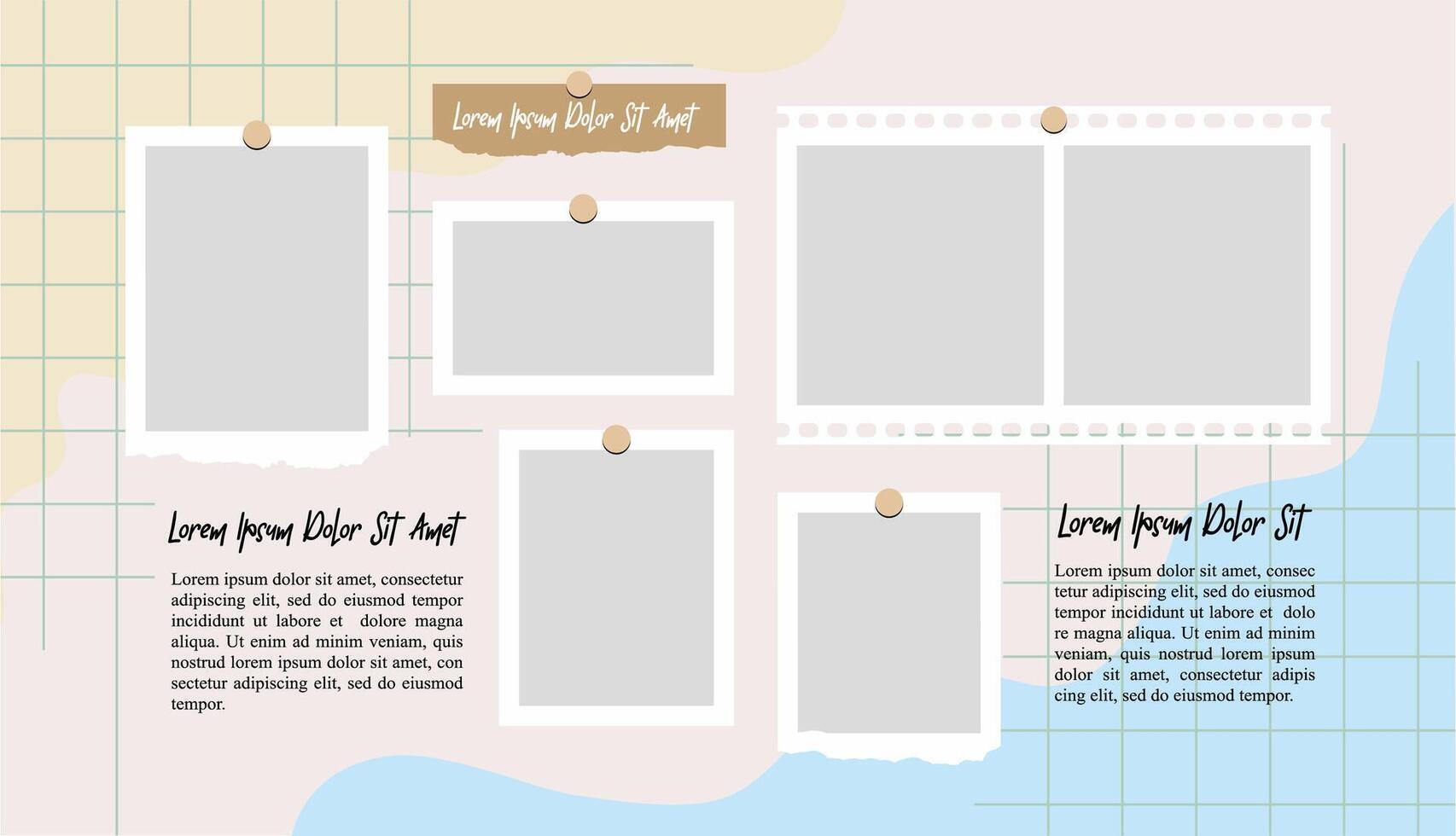 Moodboard picture photo collage design template vector