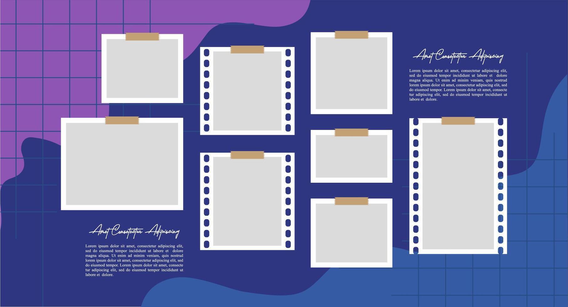 Collage grid photo effect vector