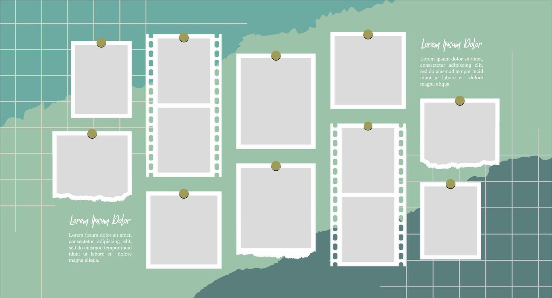 grid layout abstract photo frames template vector