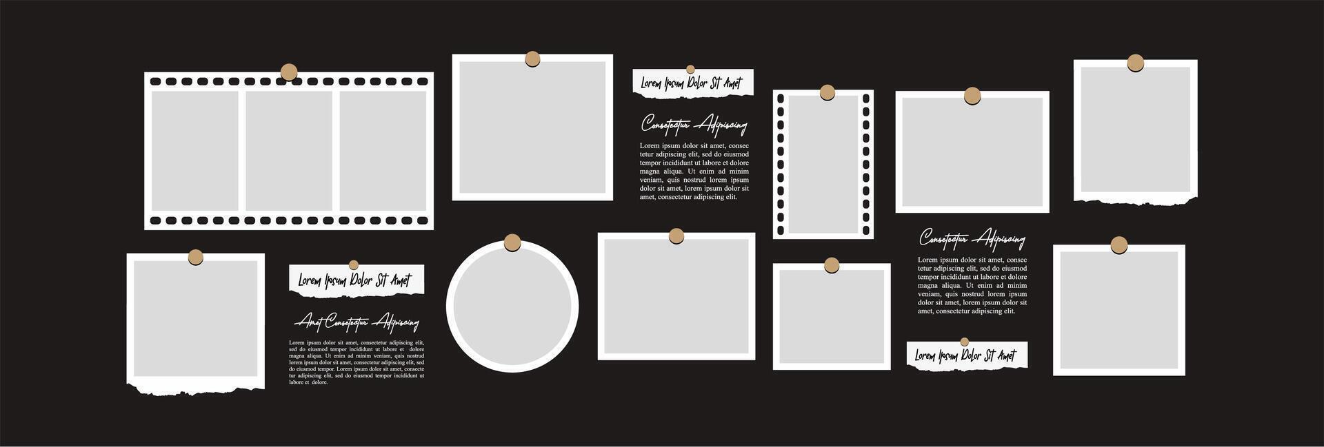Creative Template Collage Frames for photo vector