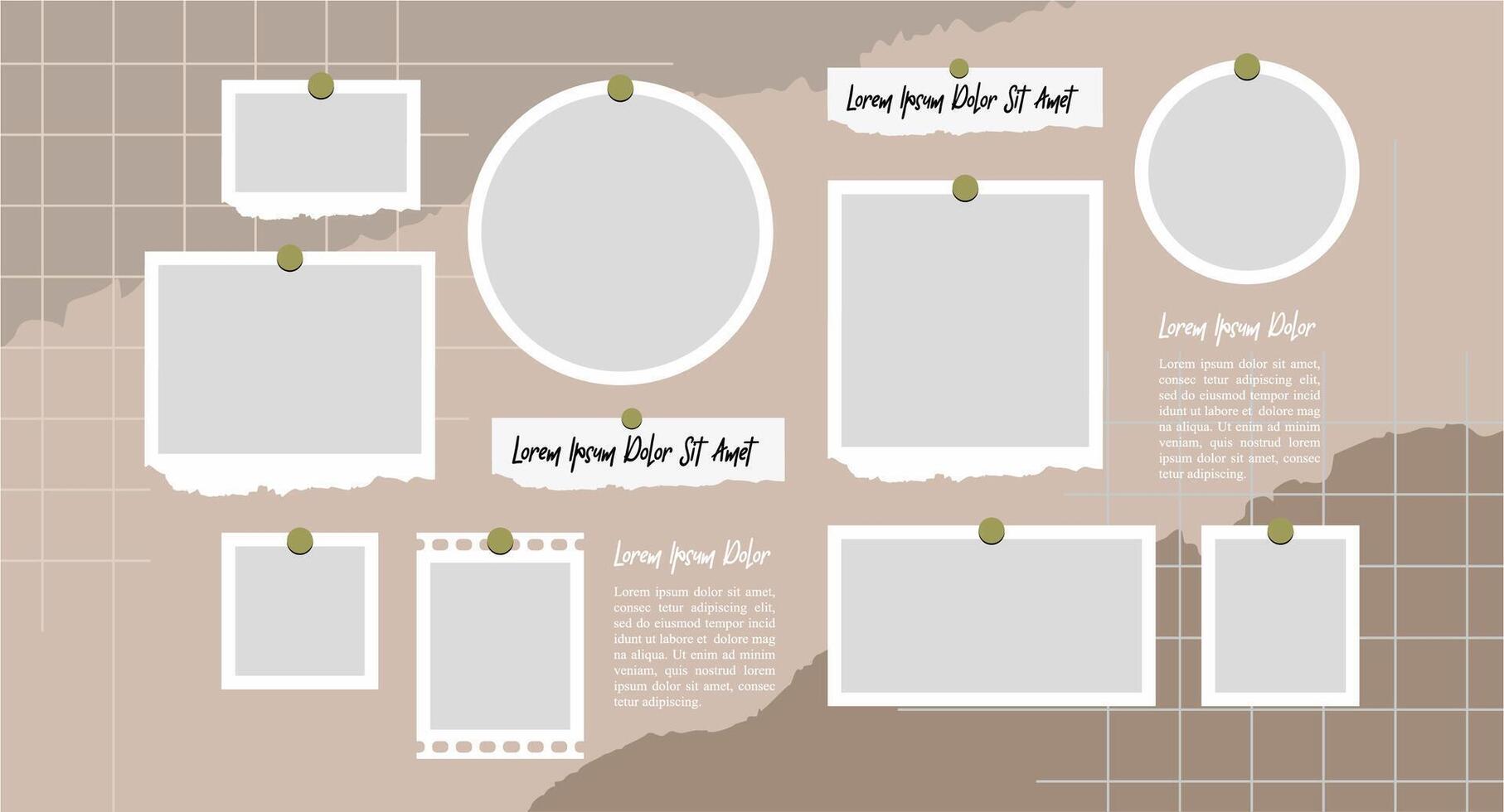 Picture collage frames set vector