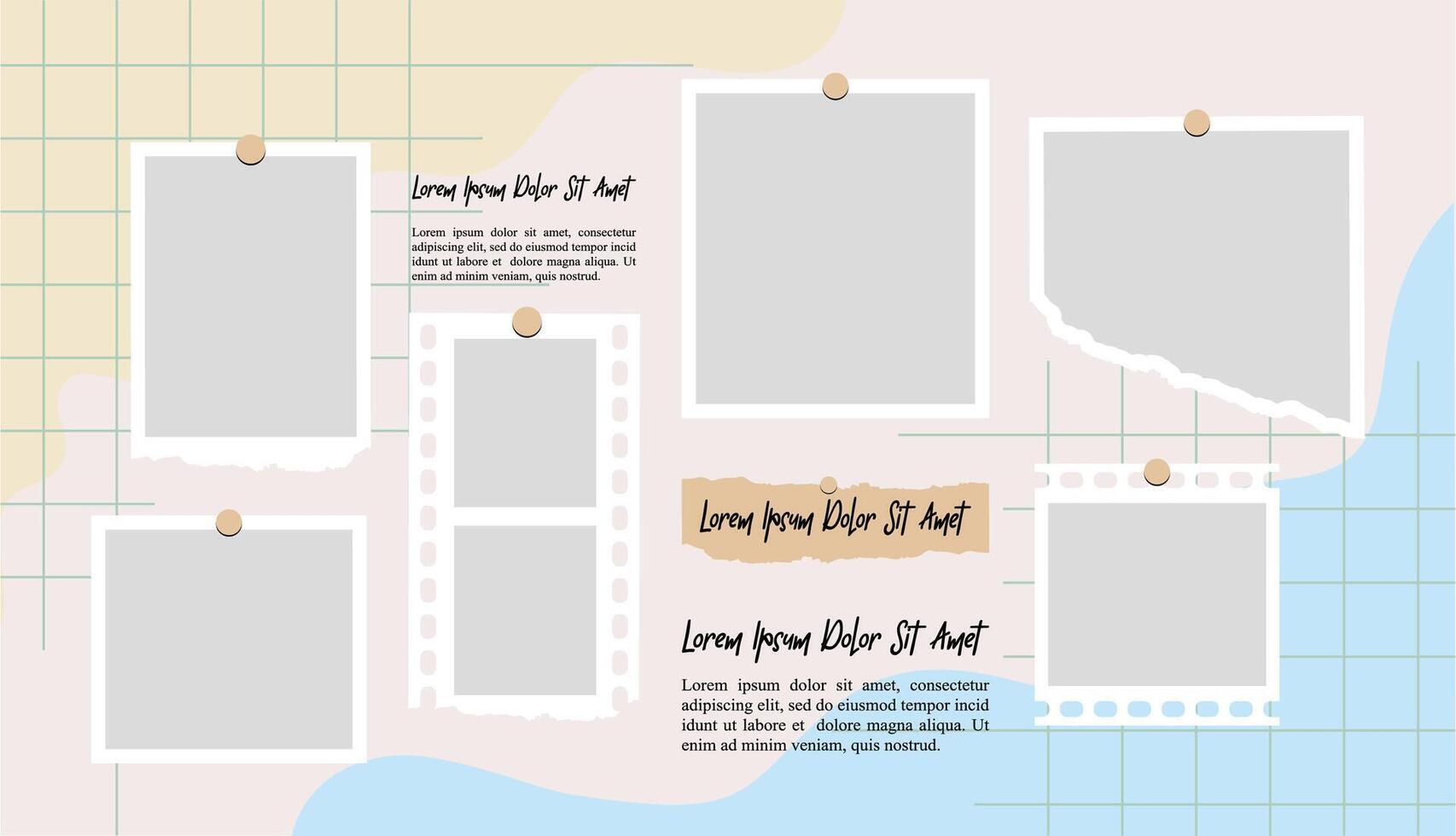 photo frame collage collection template design vector