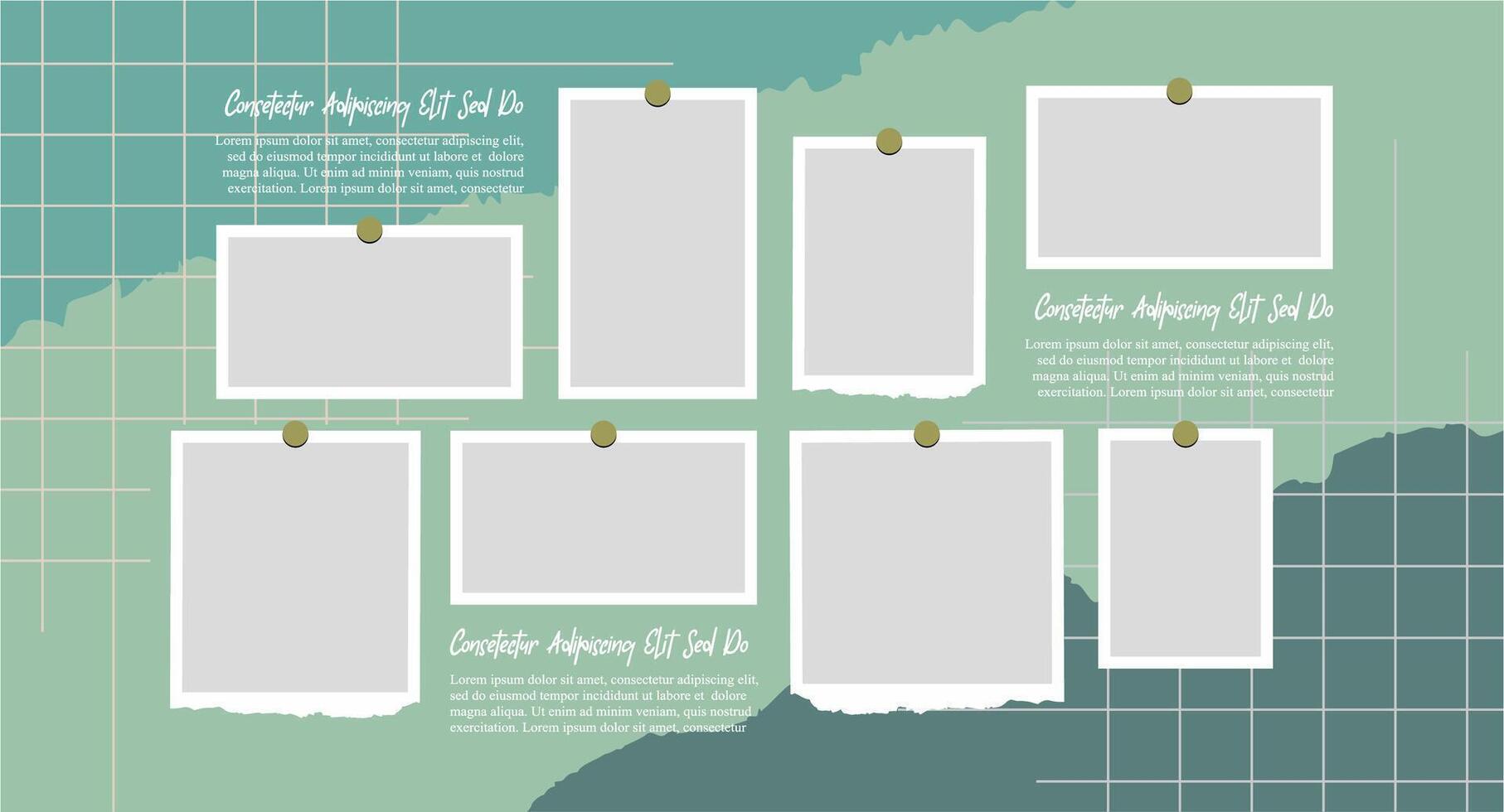 digital photo wall picture collage template vector