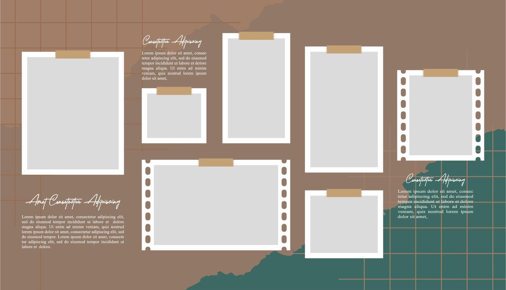 page grid layout abstract photo frames vector