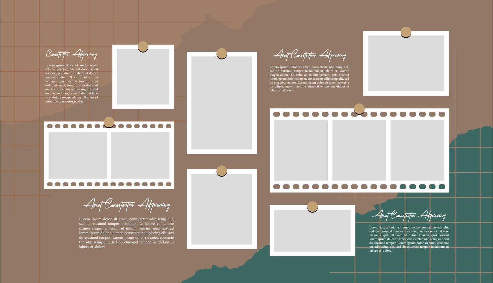 Pictures or photos frame collage vector