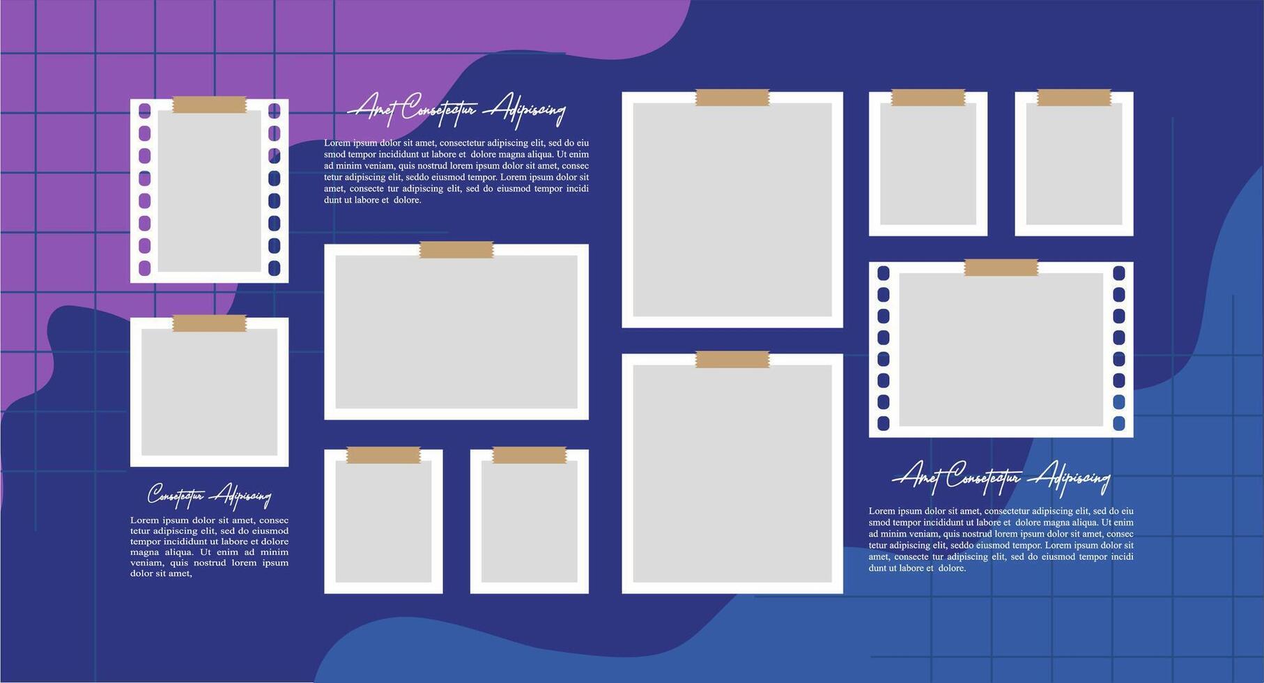 grid digital photo collage design template vector