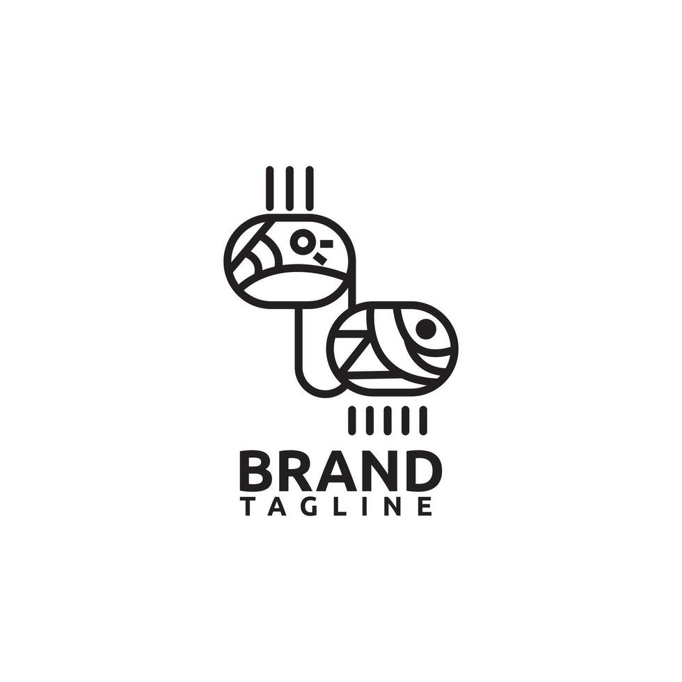cute logo template in line style. suitable for product brand. vector