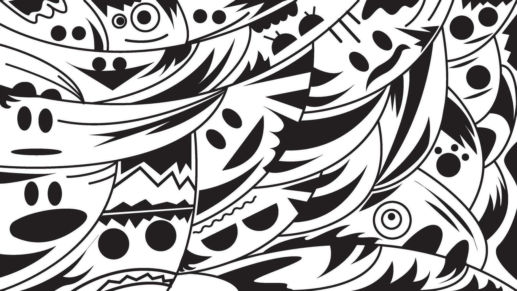 emoji expression doodle in 4k ratio vector