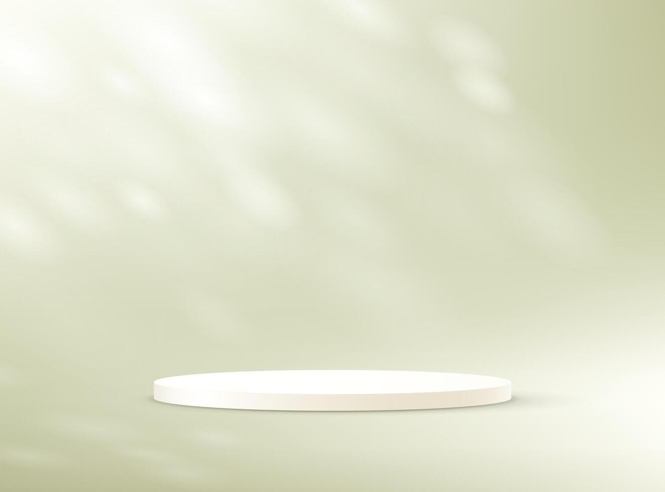 Pastel Green background 3d with beige podium. Background green Studio with Shadow Leaves. Space for selling products on the website. Empty room with shadow leaves. illustration. vector
