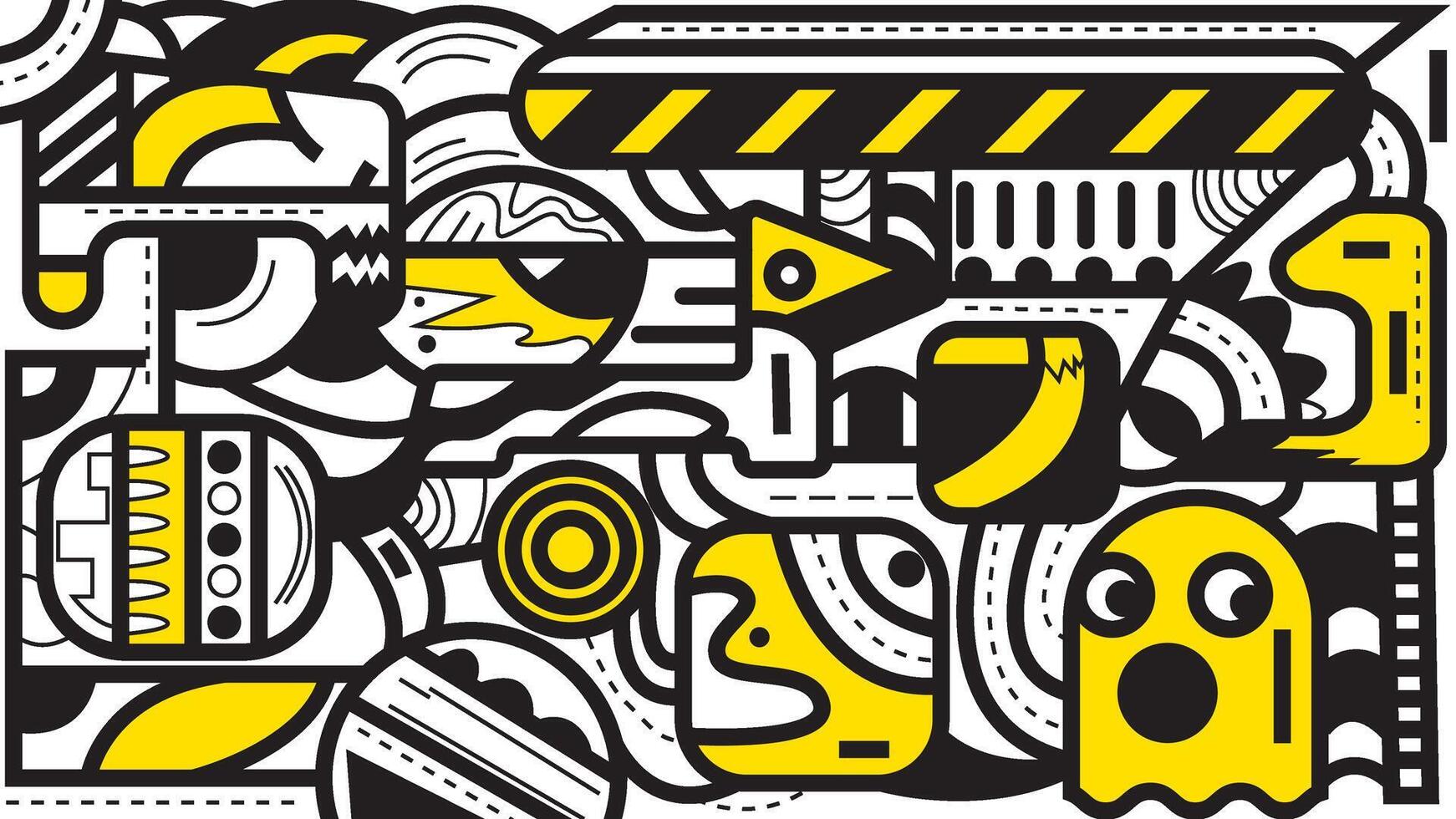 Cartoon cute doodles hand drawn seamless pattern vector