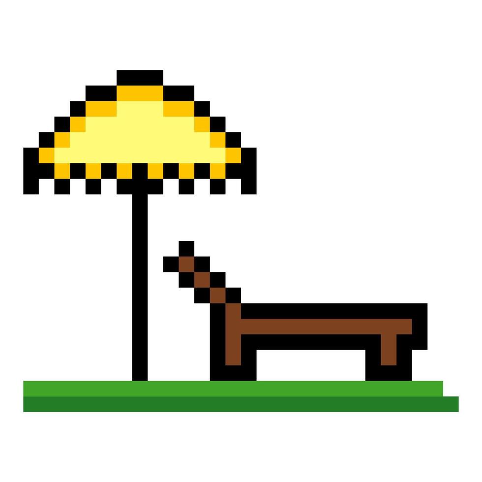 Summer vacation in pixel art style vector