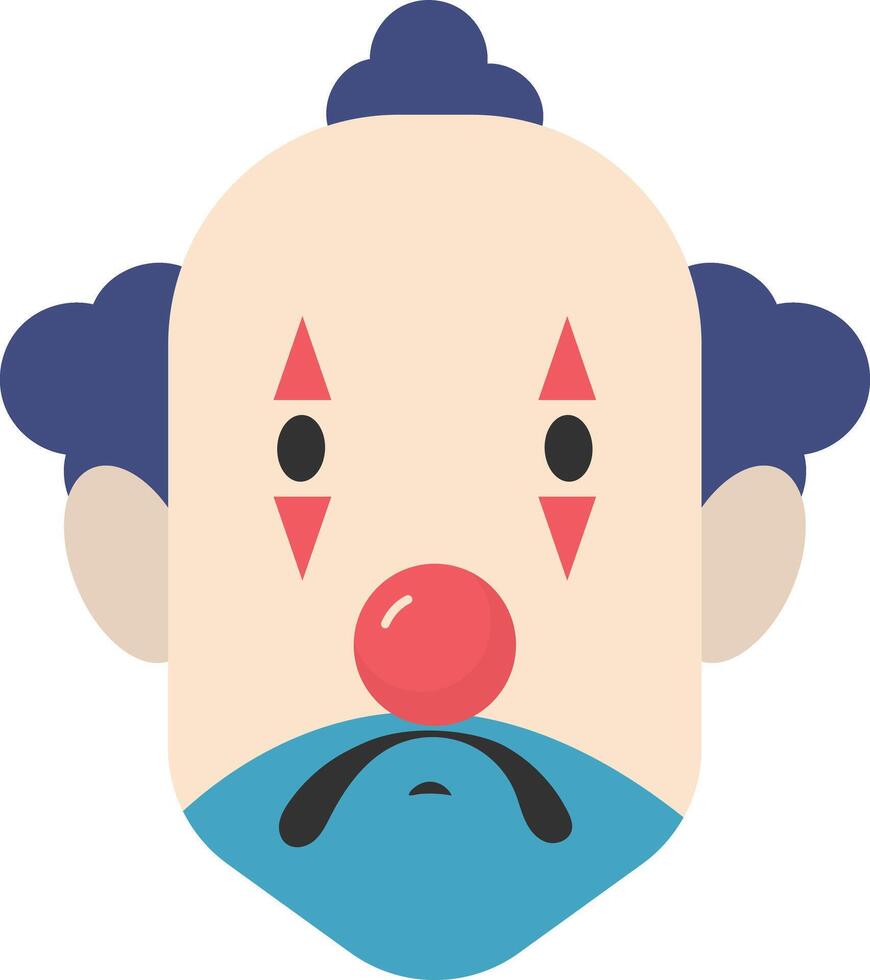 Sad Clown Mask on White Background vector